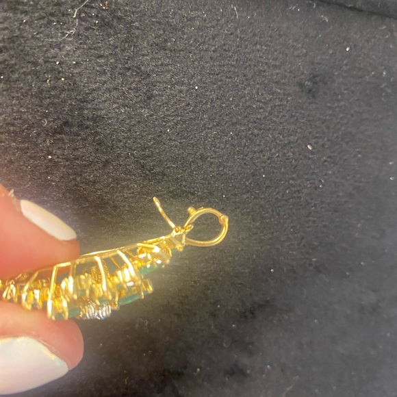 14kt gold emerald and diamond enhancer - Picture 6 of 9